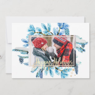 Blue Pine Tree Branch Foto Feliz Natal