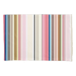 Blue, pink, almond and coffee stripes