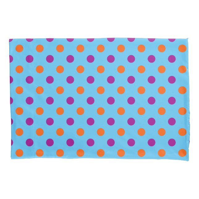 Blue Purple Orange Polka Dot Pattern (Frente)
