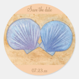 Blue Purple Seashells Casamento Guardar adesivos