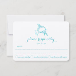 Blue Radiance Hummingbird Kiss Weding RSVP