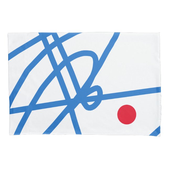 Blue Red White Abstrato Art (Frente)