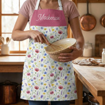 Blue Red Wildflower Botanical Custom Name