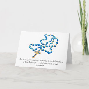 Blue Rosary Primeiro Cartão de Comunhão Sagrado-Jo
