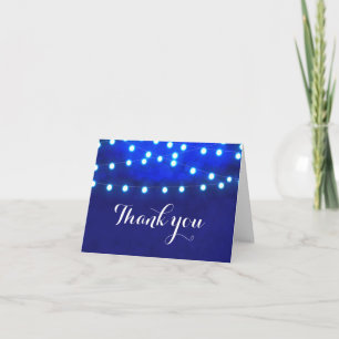 Blue Rustic Night String Luzes de Casamento Cartão