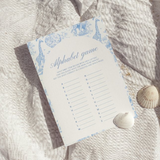 Blue Safari Toile de Jouy Alphabet Games (Criador carregado)