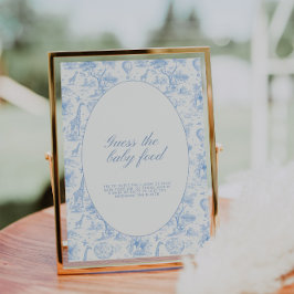 Blue Safari Toile de Jouy Guess the baby food sign