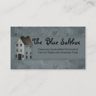 Blue Saltbox Primitivo Country Cartão de visita