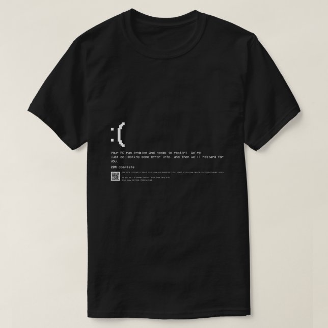 Blue Screen Error Retro T-Shirt (Frente do Design)