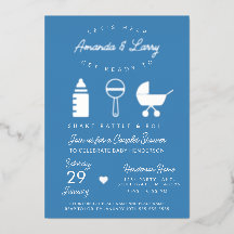 Blue Shake Rattle and Roll Chá de fraldas