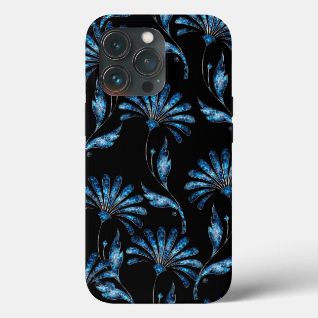 Blue Shimmer Floral (Verso)