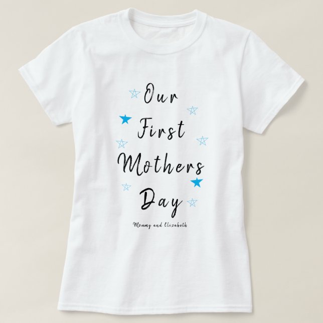 Blue Star nosso primeiro Dia de as mães, T-Shirt (Frente do Design)