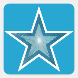 Blue Star quadrado adesivo azul