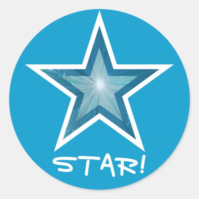 Blue Star 'STAR' - etiqueta redonda azul (Frente)