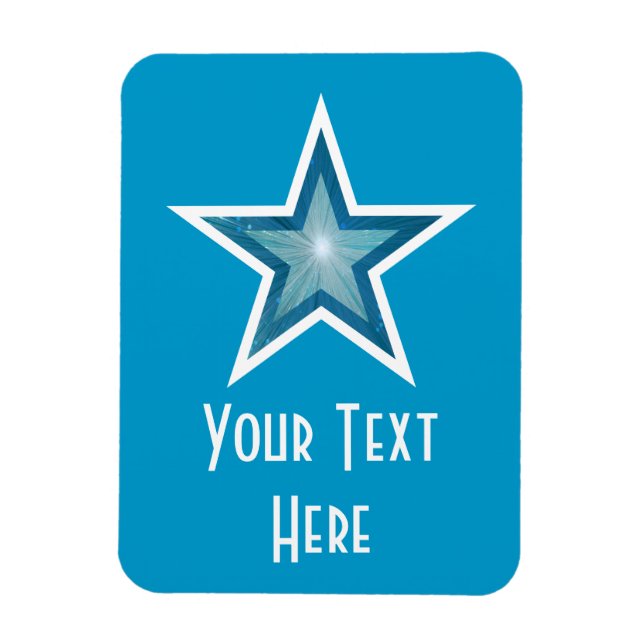 Blue Star 'Text', íman flexível azul vertical (Vertical)