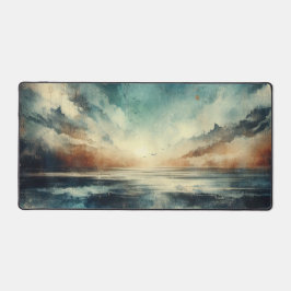 Blue Stormy Seascape Old Photograph