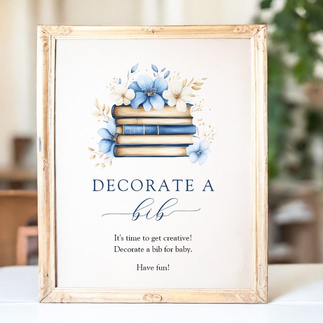 Blue Storybook Decorate a Bib Game Poster (Criador carregado)