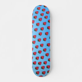 Blue Strawberry Vaporwave Designer Skateboard