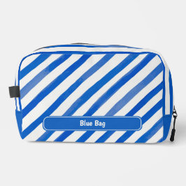Blue Stripes on White and Text