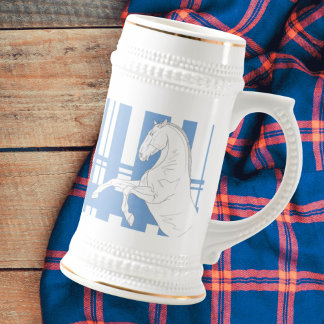 Blue Tartan Stallion Caneca de cerveja Mug