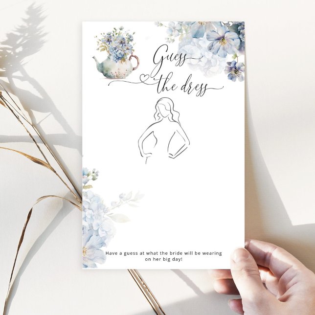 Blue Tea party floral Adivinha o jogo da noiva (Criador carregado)