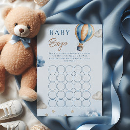 Blue Teddy Bear Hot Air Balloon Baby Bingo