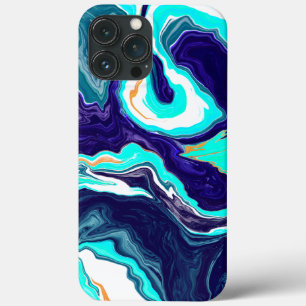 Blue TeOcean Swirls Marble Fluid Art