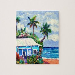 Blue Tropical Beach House of Kauai Quebra-cabeça