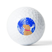 Blue Tropical Yellow Dog Golf Balls