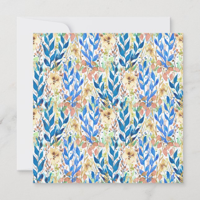 Blue Watercolor Blossom Garden (Frente)