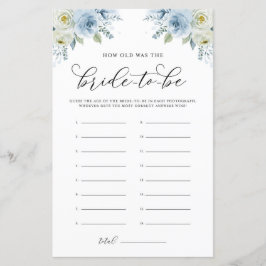 Blue Watercolor Floral Quão Velho Era O Jogo Da No