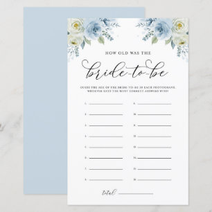 Blue Watercolor Floral Quão Velho Era O Jogo Da No