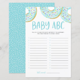Blue Watercolor Rosquinha Baby ABC Chá de fraldas 