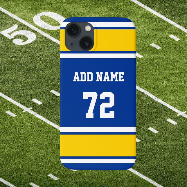 Blue White e Sol Yellow Sports Stripe (Blue White and Sol Yellow Sport Stripes Phone Case. Customize It!)