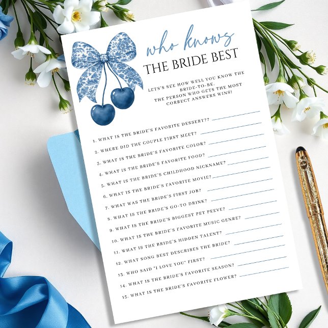 Blue Who knows the Bride Best Bridal Shower Game (Criador carregado)