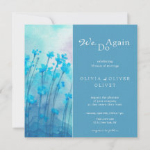 Blue Wildflower Vow Convite para renovação