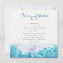 Blue Wildflower Vow Convite para renovação