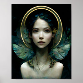 Blue Wings Fairy Fae Fantasy Art Poster