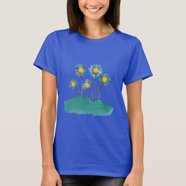 Blue Women’s T-Shirt with Kazakhstan Design (Frente)