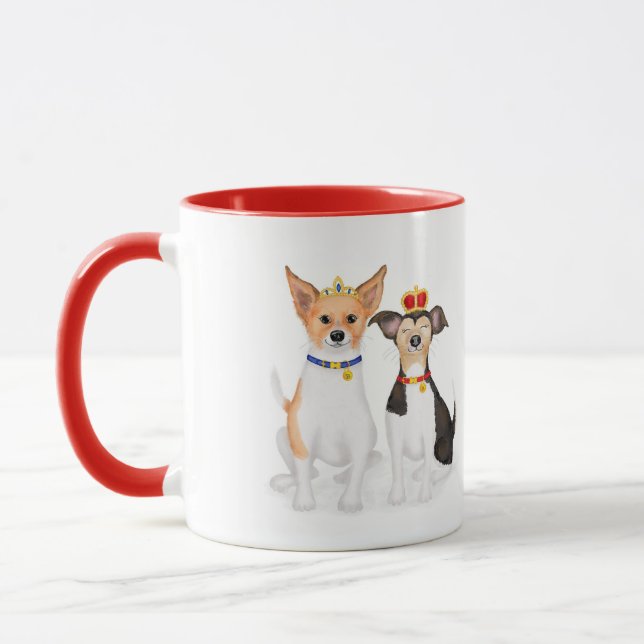 Bluebell & Beth Jack Russells caneca de coroação (Esquerda)