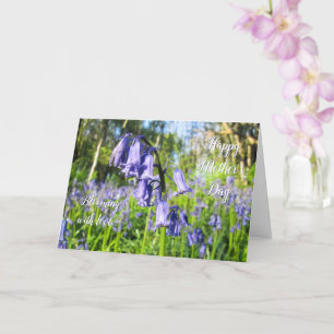 Bluebells em Flor - Cartão Personalizado para o Di