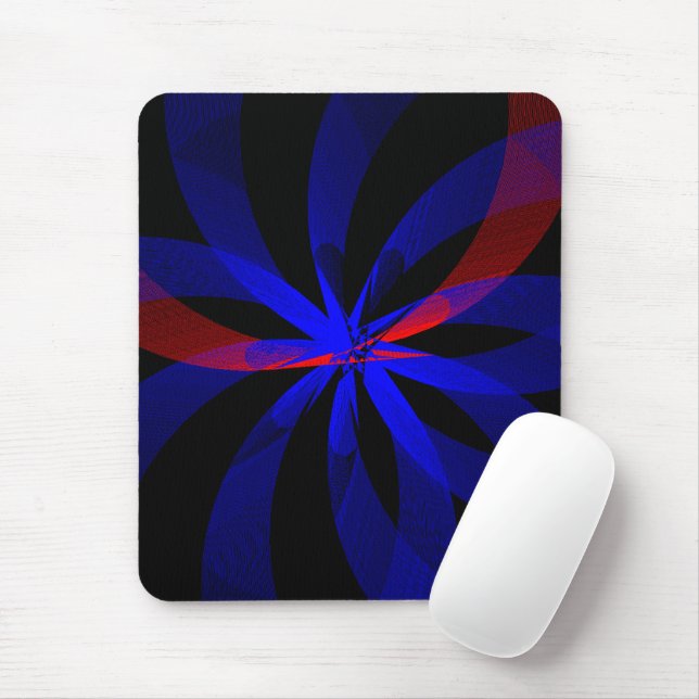 Blueberry Color Center Geometric Accent Mouse Pad (Com mouse)