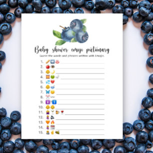 Blueberry - Jogo de picário emoji chá de fraldas