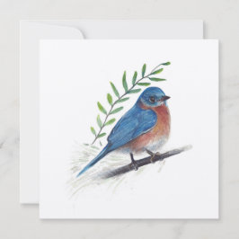 Bluebird Art with Greenery
