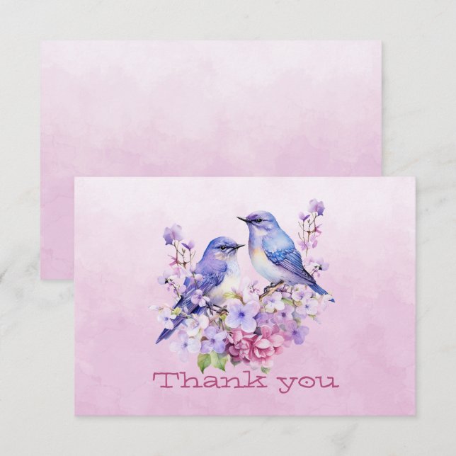 Bluebird Em Flores Rosa (Frente/Verso)