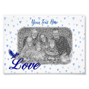 Bluebird Love Blue Hearts Foto Frame Modelo