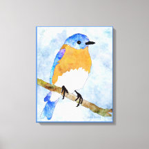 Bluebird oriental - macho - canvas do estilo aquar