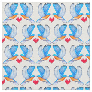 Bluebirds do tecido da felicidade