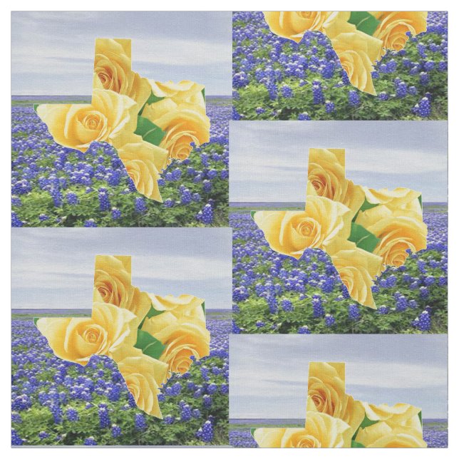 Bluebonnets de Texas e tecido 4,5" do rosa amarelo (Modelo)