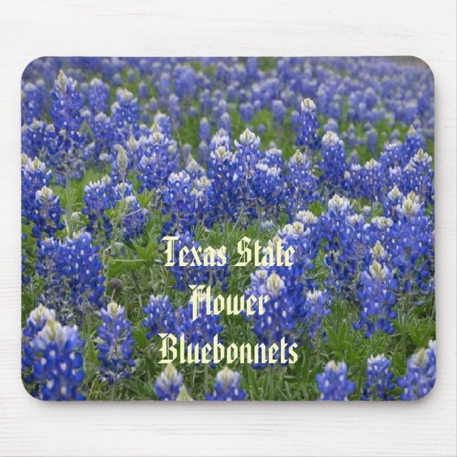 Bluebonnets Mousepad da flor de estado de Texas (Frente)